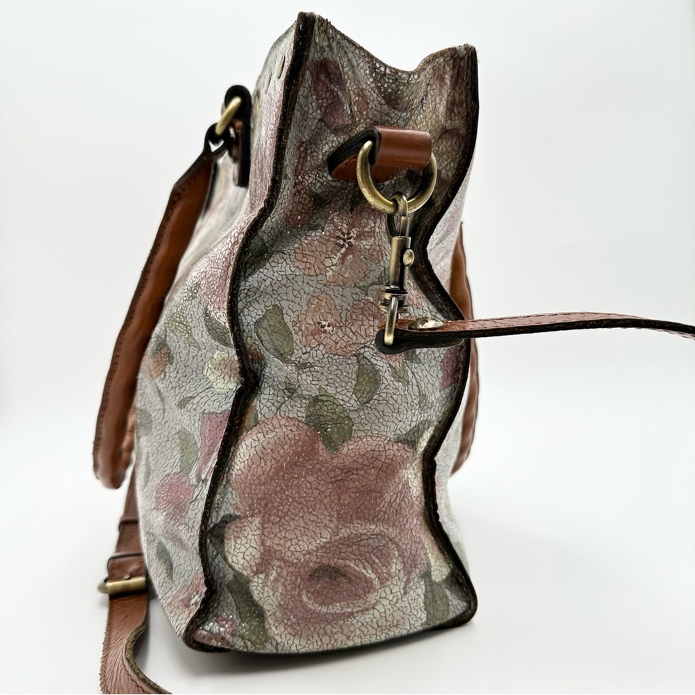 Patricia Nash Zancona Cracked Rose Leather Tote Satchel - Picture 3 of 13